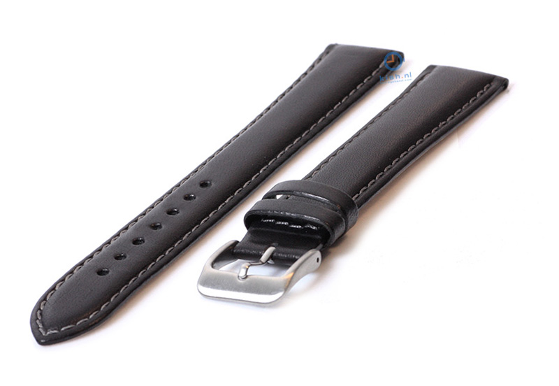 Extra lange Uhrenarmband 20mm schwarz Leder - XXL