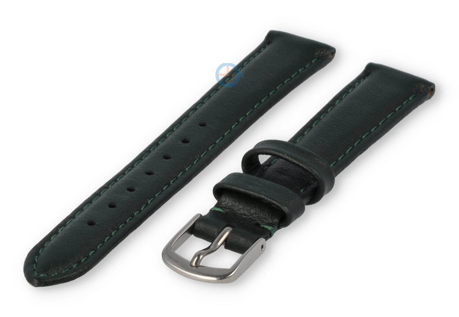 14mm Uhrenarmband glatt Leder - dunkelgrün