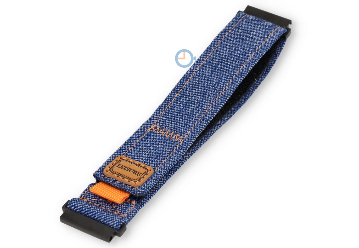 Blaues Jeansstoff Uhrenarmband - 20mm - Klettverschluss