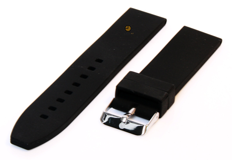 Uhrenarmband 22mm Schwarz Silikon