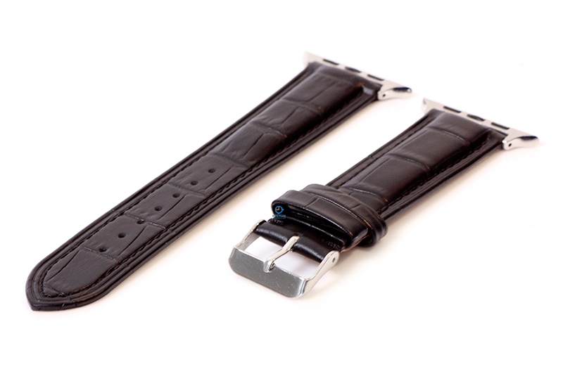 Apple Uhrenarmband croco Leder schwarz - 44/45/46/49mm