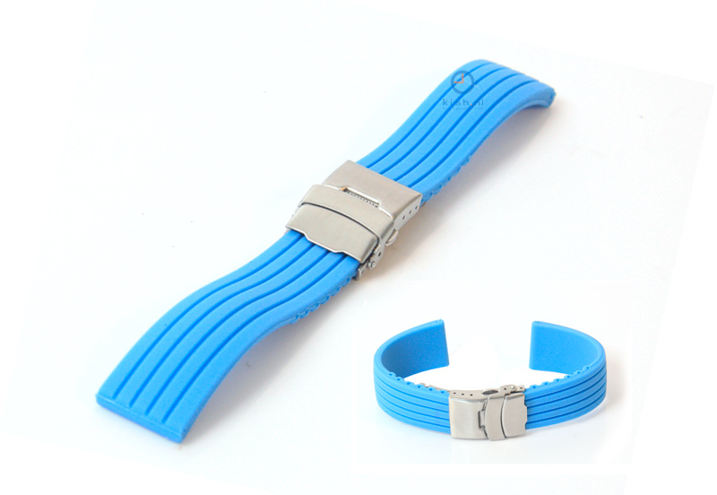 Uhrenarmband 20mm blauw Kautschuk
