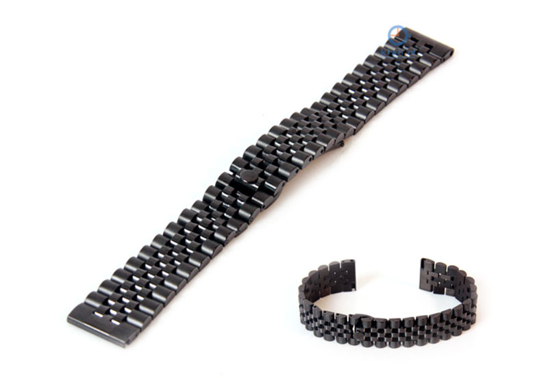 Uhrenarmband 20mm Edelstahl schwarzfarben