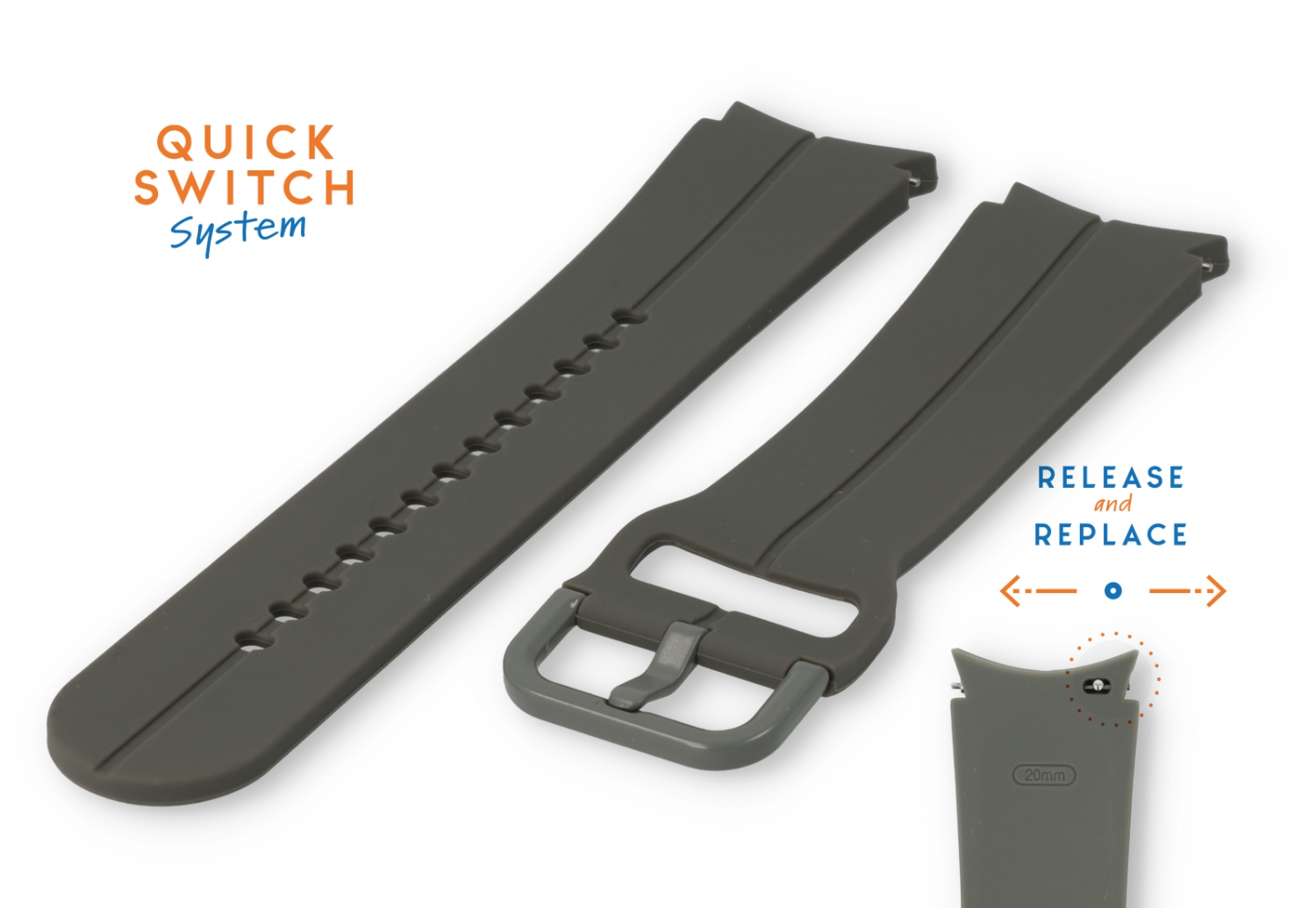 Samsung Galaxy Watch 5 Uhrenarmband Dunkelgrau - 20mm