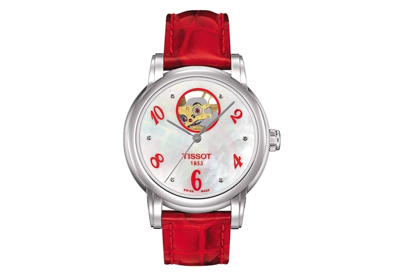 Tissot uhenarmband T0502071611603 rot leder