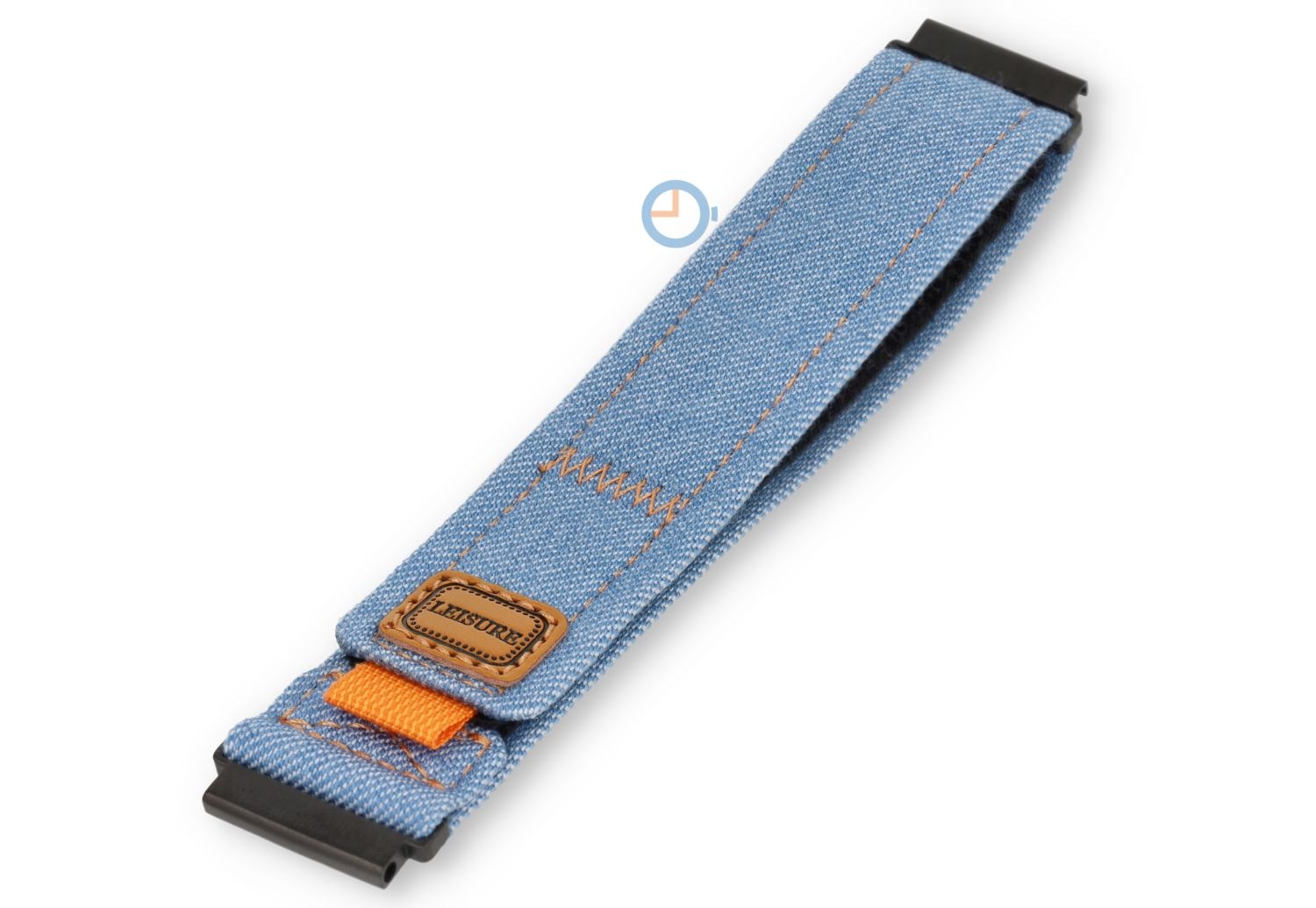 Hellblaues Jeansstoff Uhrenarmband - 20mm - Klettverschluss