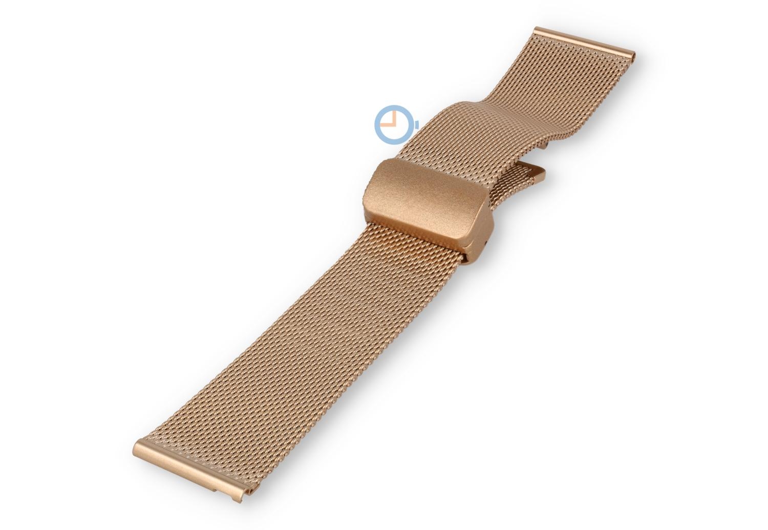 Uhrenarmband 22mm roségold Stahl - magnetische Schmetterlingsfaltschließe