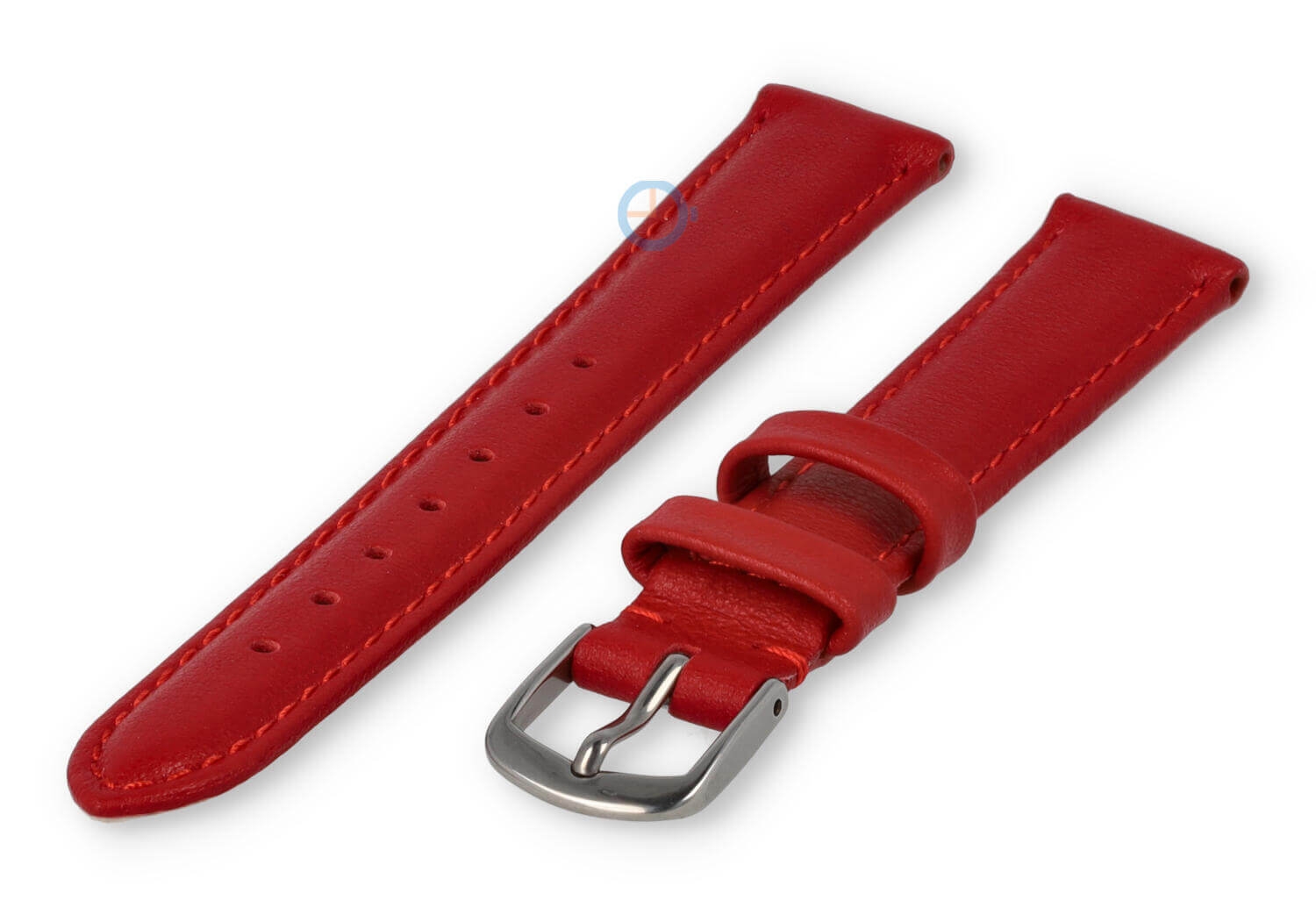 14mm Uhrenarmband glatt Leder - dunkelrot