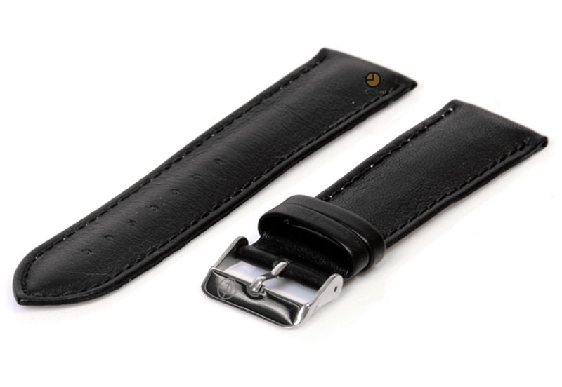 Uhrenarmband 24mm Schwarz Kalbsleder