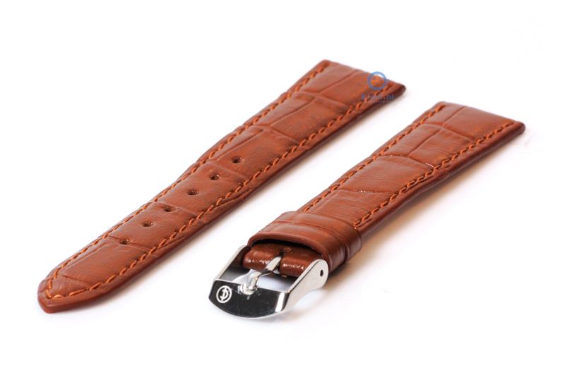 Uhrenarmband 20mm braun Kalbsleder mit Kroko - Druck