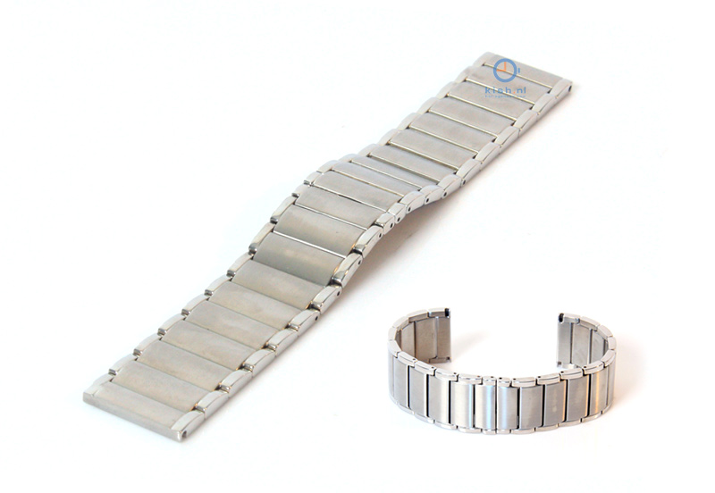Uhrenarmband 24mm silber Edelstahl matt/poliert (teilweise)