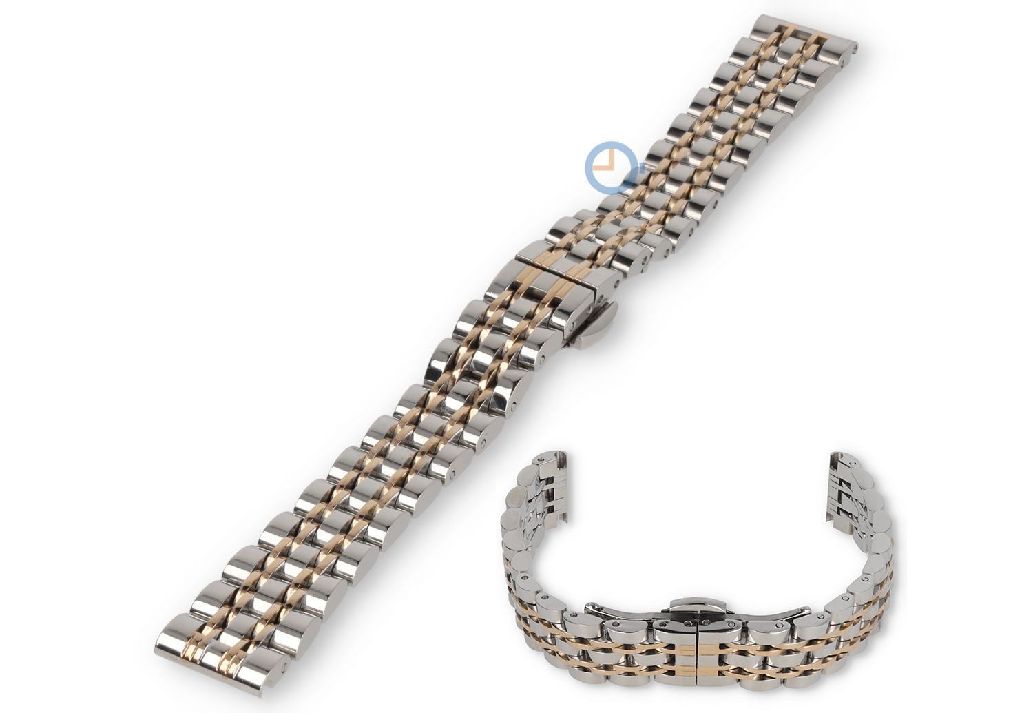 14mm Rolex Jubilee Uhrenarmband - silber/rosé Stahl