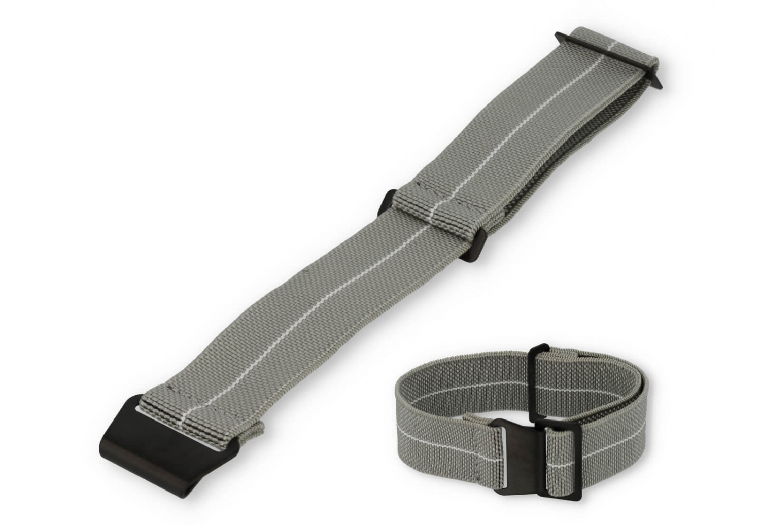 Elastistches Uhrenarmband 20mm Nylon grau - weiß