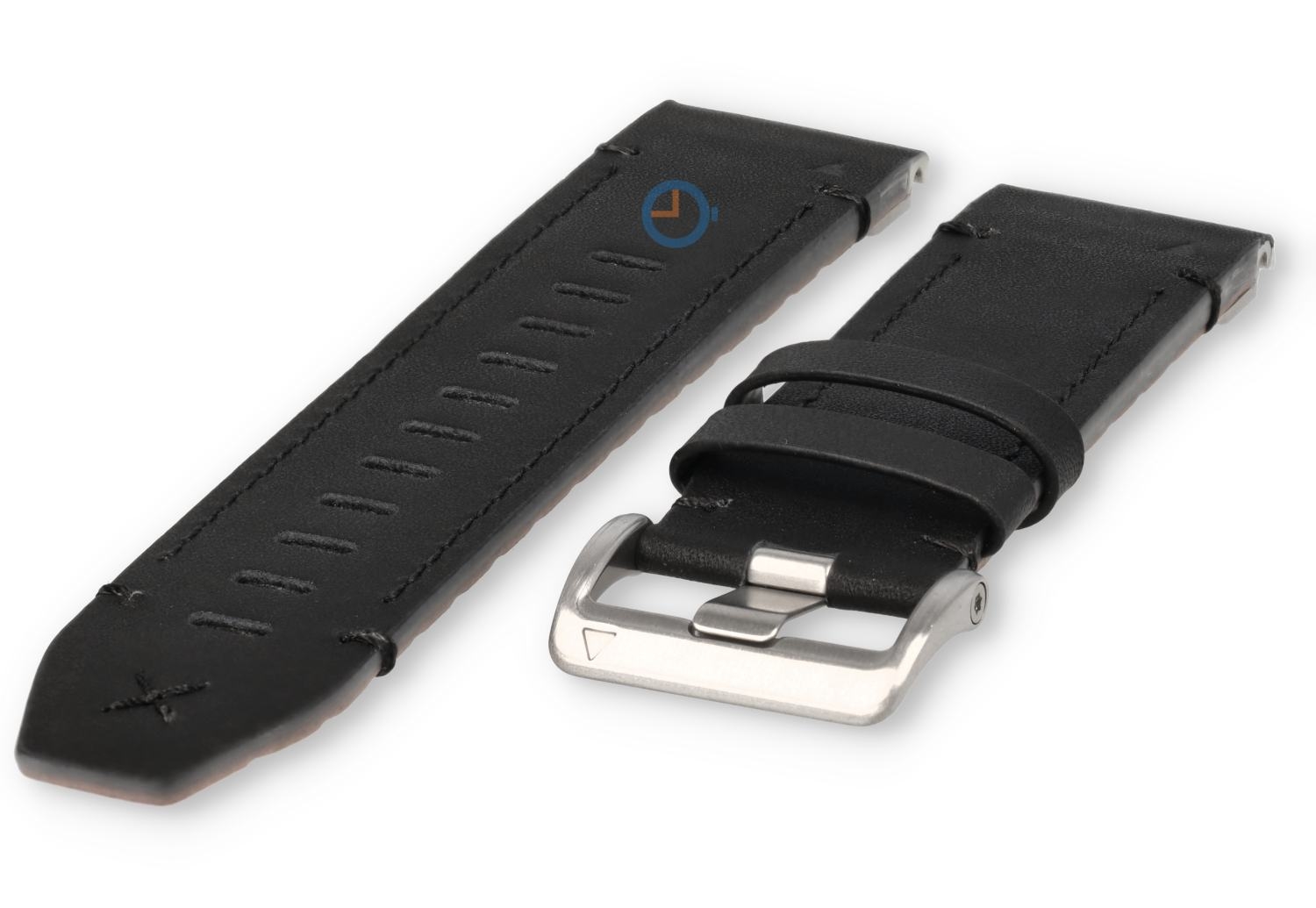 Premium Leder Band für Garmin Enduro 3 - schwarz/silber
