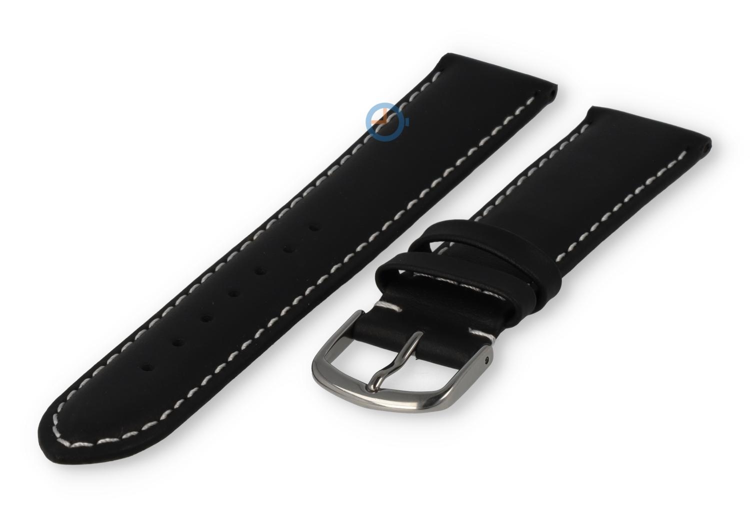 Ungerade Größe Uhrenarmband Leder - 19mm - schwarz