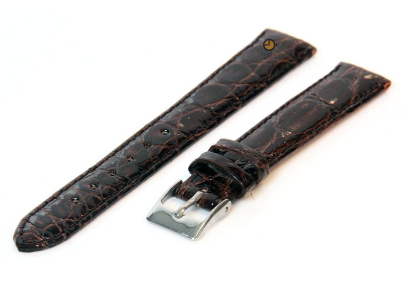 14mm Uhrenarmband Braun echtes Krokodilleder