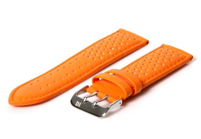 Uhrenarmband 20mm Orange wasserfestes Leder