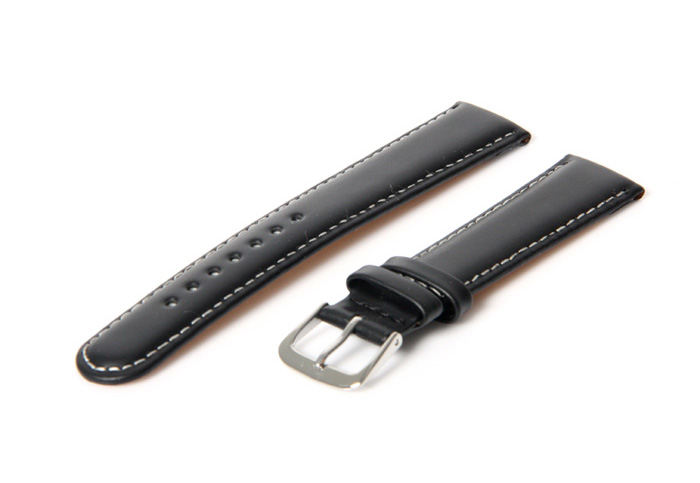Uhrenarmband 20mm Schwarz Leder