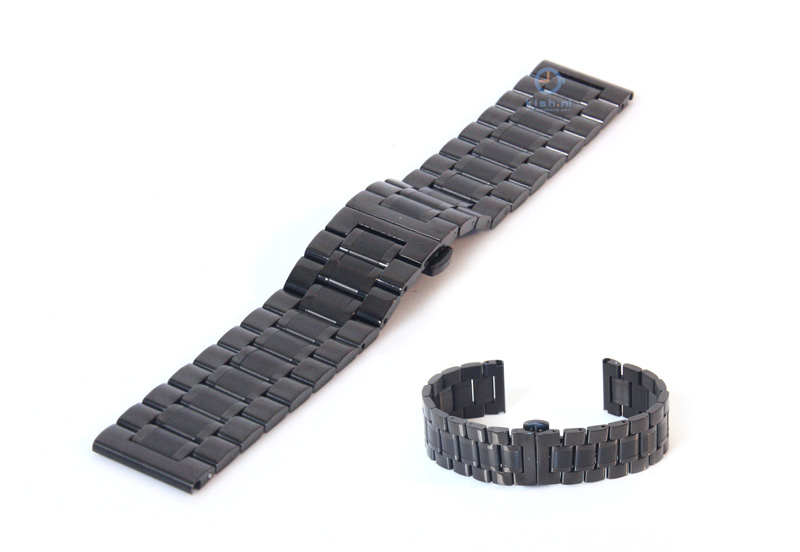 Uhrenarmband 20mm Stahl schwarz