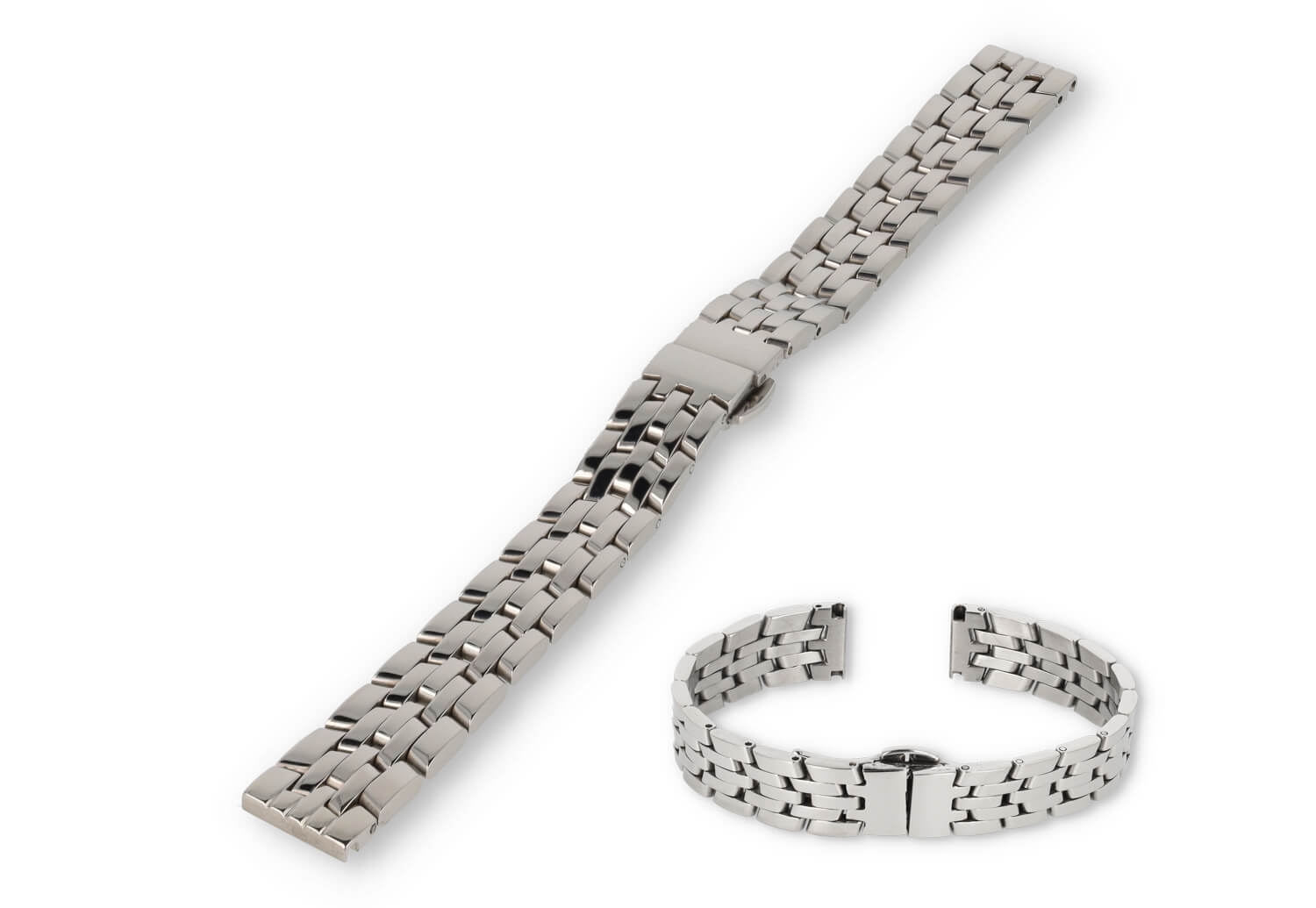 14mm Uhrenarmband - Stahl silber - poliert
