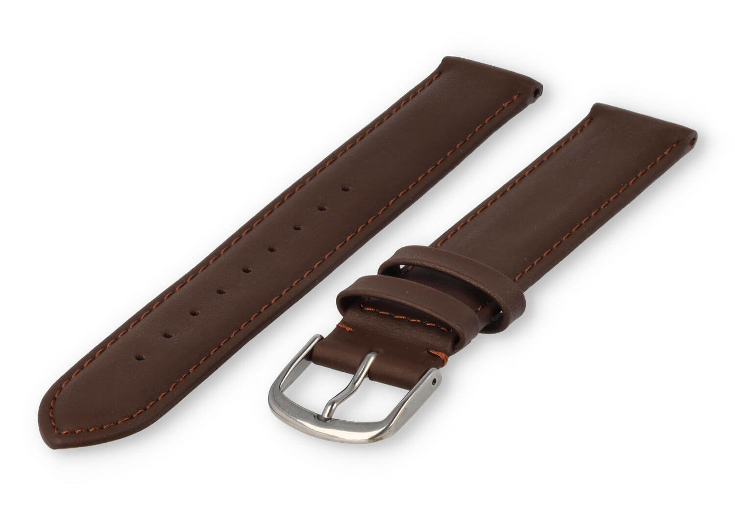 XL glatt Lederband - 18mm - dunkelbraun