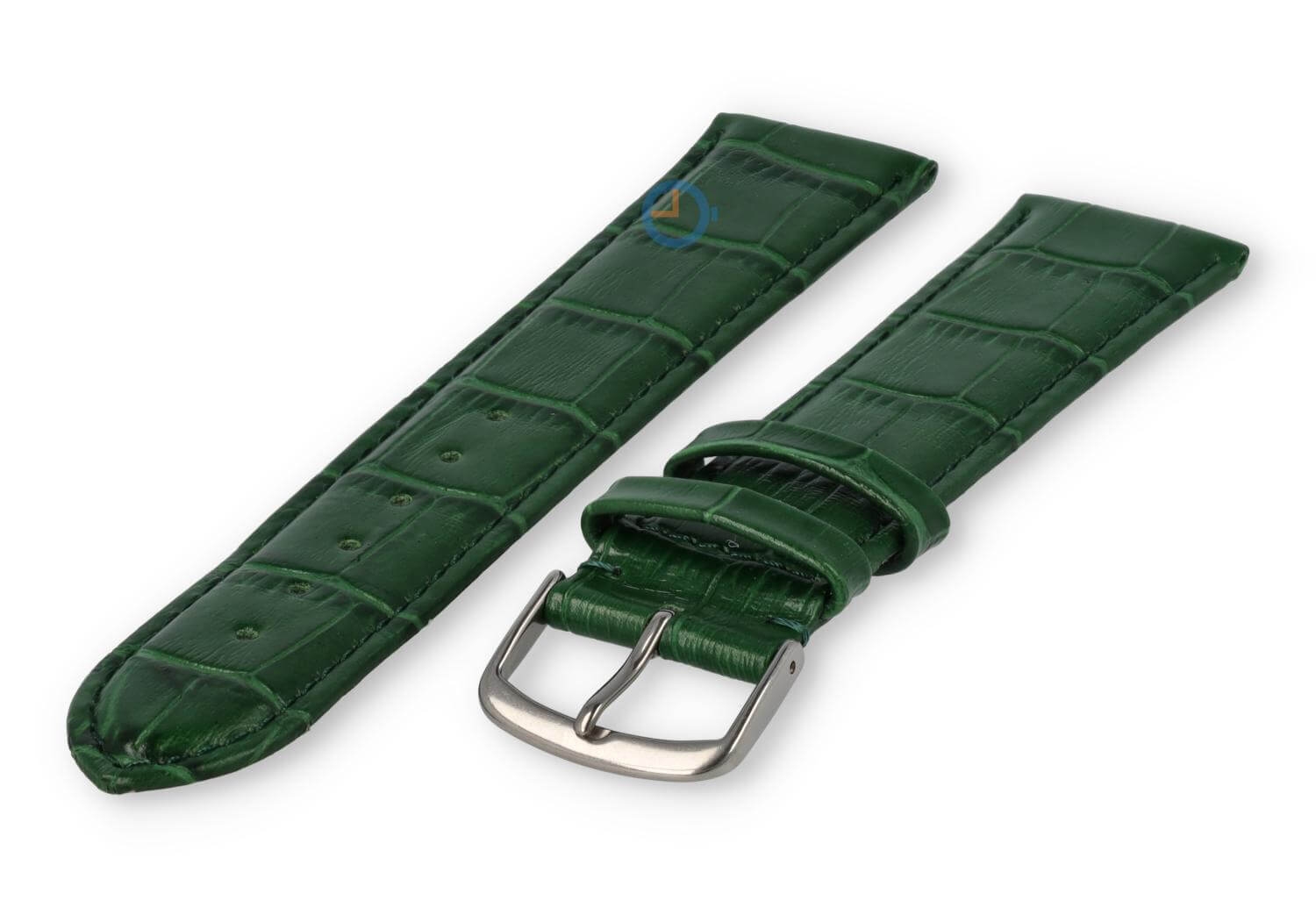 Extra langes Uhrenarmband Kroko - 20mm - Jagdgrün