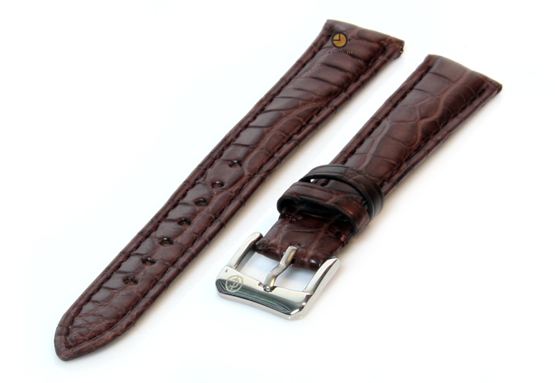 Uhrenarmband 14mm Dunkelbraun Krokodilleder matt