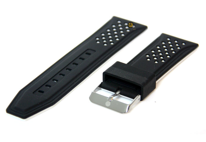 26mm Silikon Uhrenarmband Schwarz/Weiß