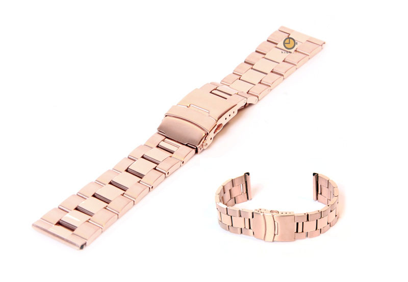 Uhrenarmband 20mm rosegoud Stahl poliert (teilweise)