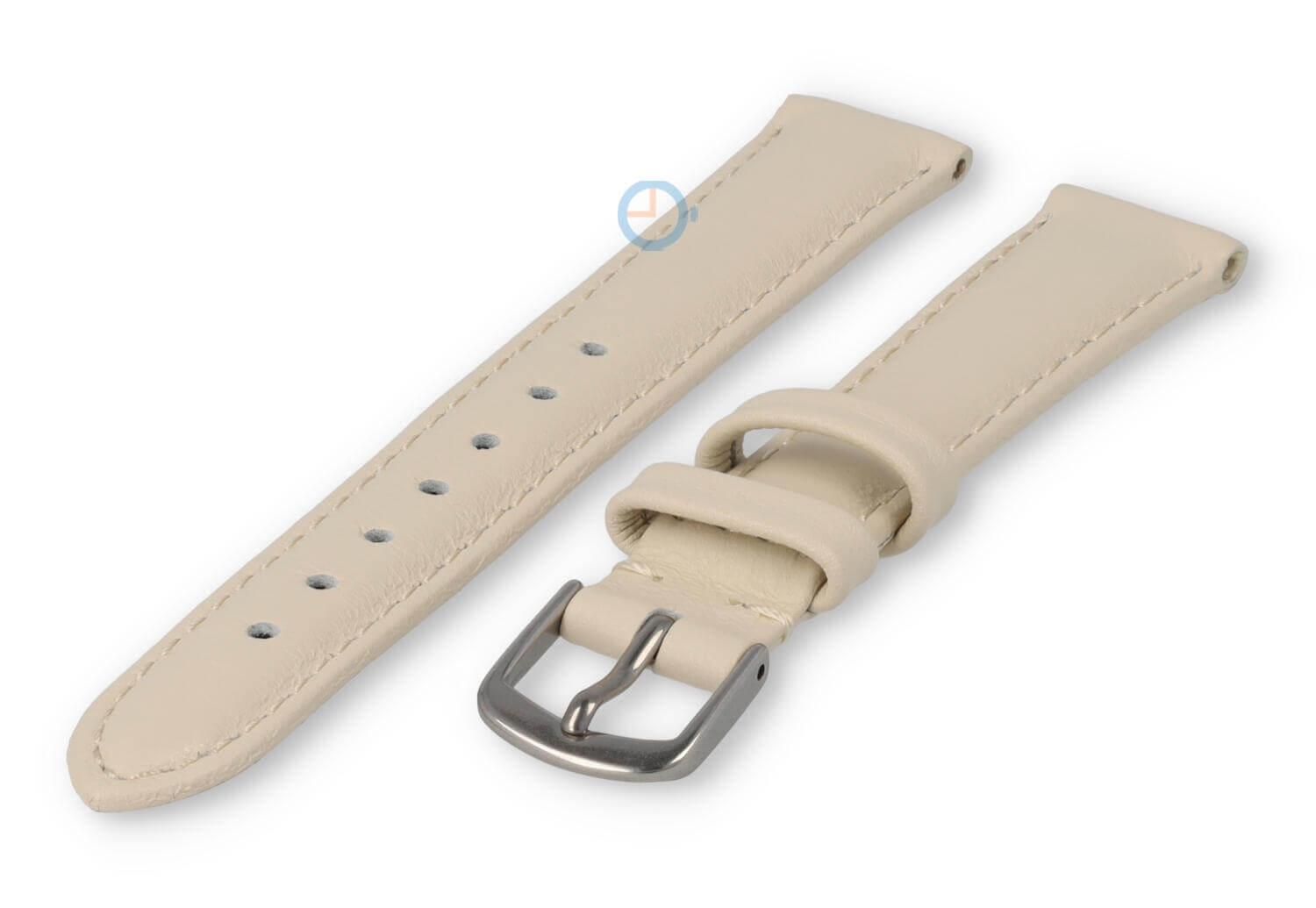 12mm Uhrenarmband glatt Leder - creme