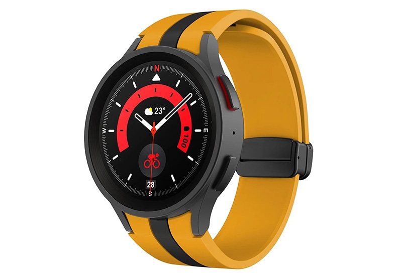 Samsung Galaxy Watch 5 Band - ockergelb/schwarz - Magnetschließe
