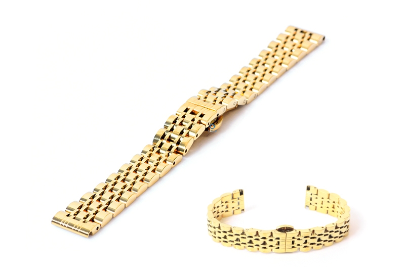 Uhrenarmband 14mm Stahl gold - poliert