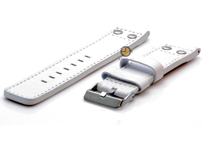 Oozoo Uhrenarmband 20mm Weiß Leder