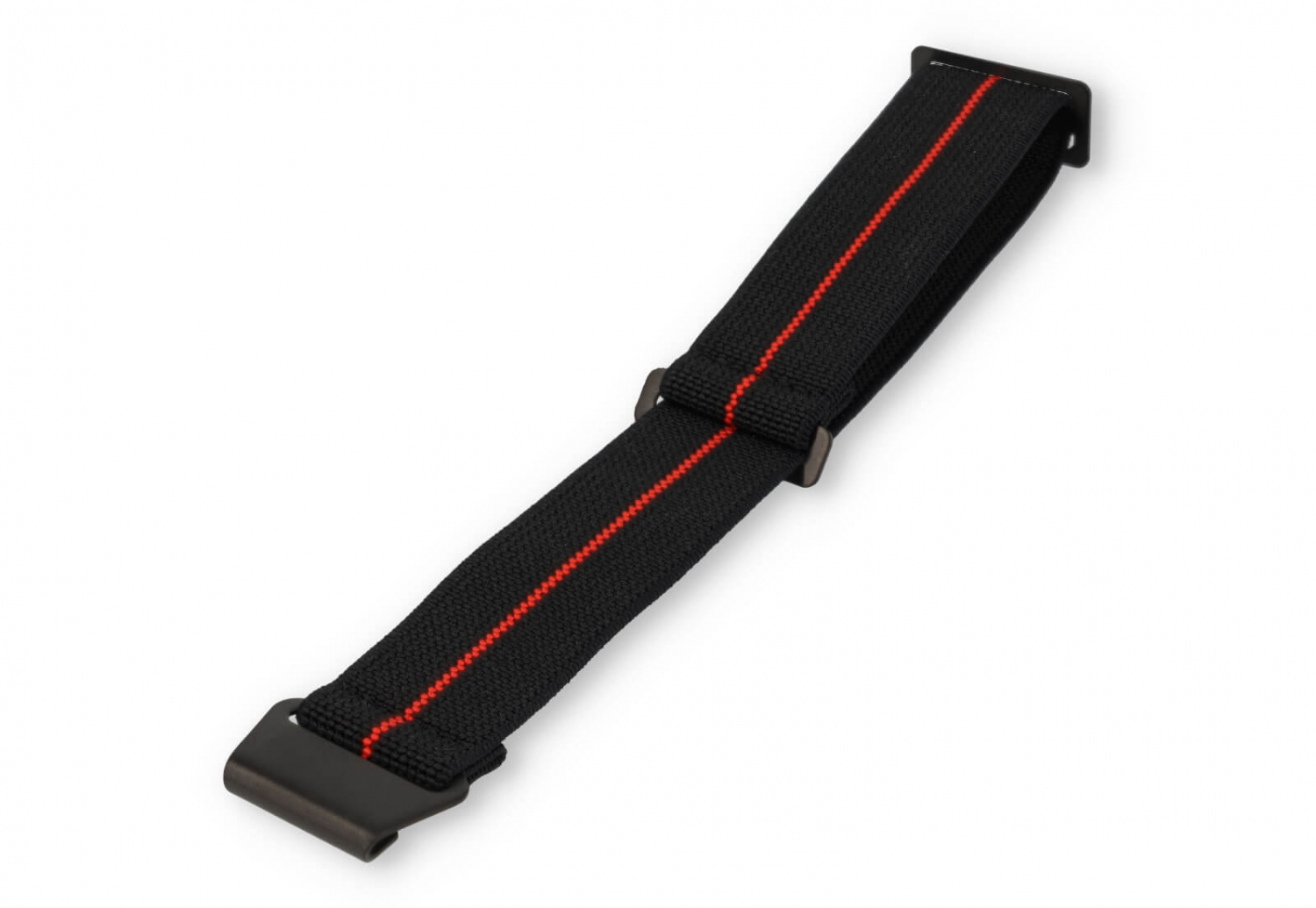 Elastische horlogeband 20mm nylon zwart - rood