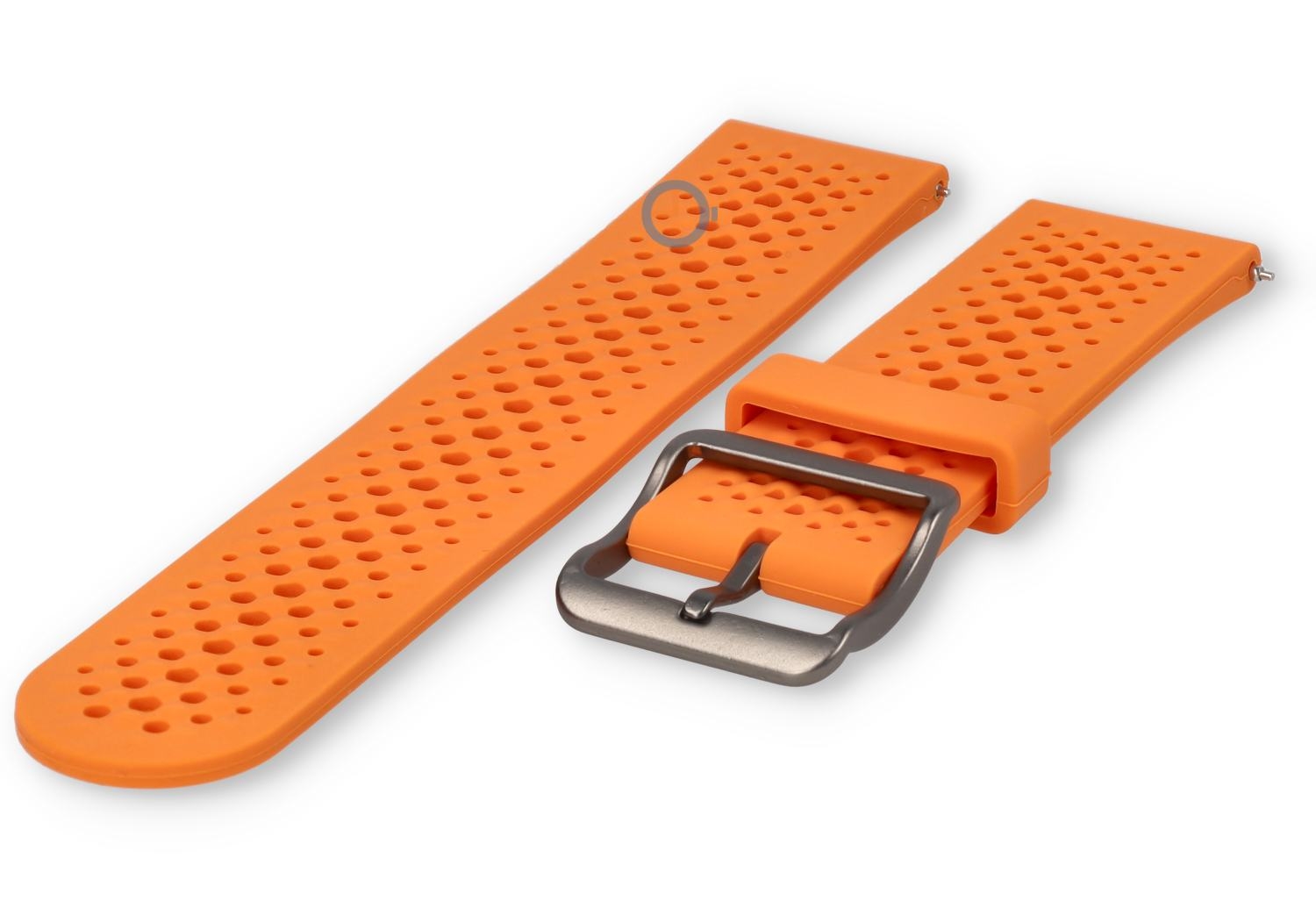 Atmendes Silikon Band - 22mm orange - gelocht