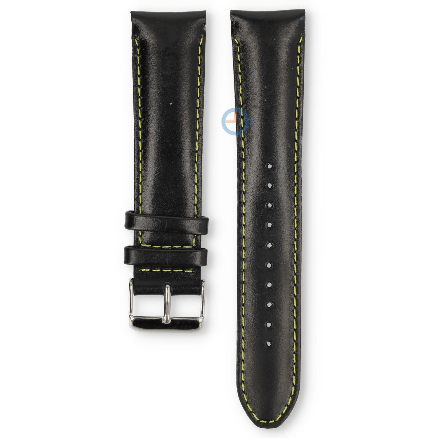 Universal 22mm schwarzes Leder Uhrenarmband - Lorus