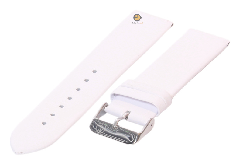 Uhrenarmband 22mm Weiß nahtloses Leder