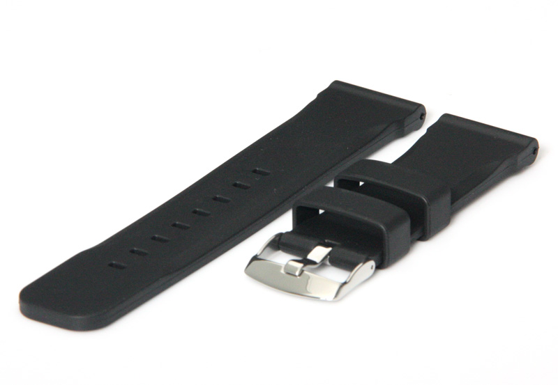 Uhrenarmband 22mm Schwarz Kautschuk