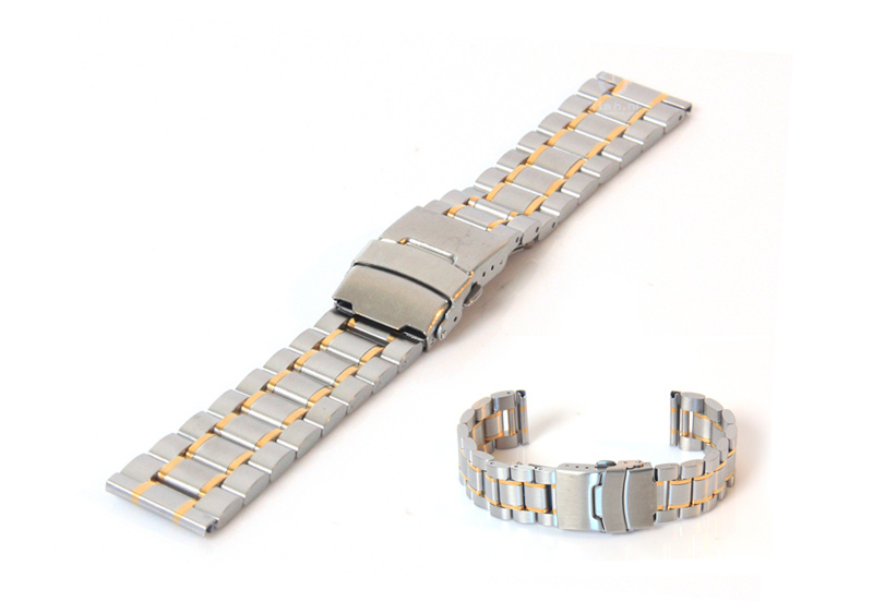 Uhrenarmband 22mm silber/gold Stahl