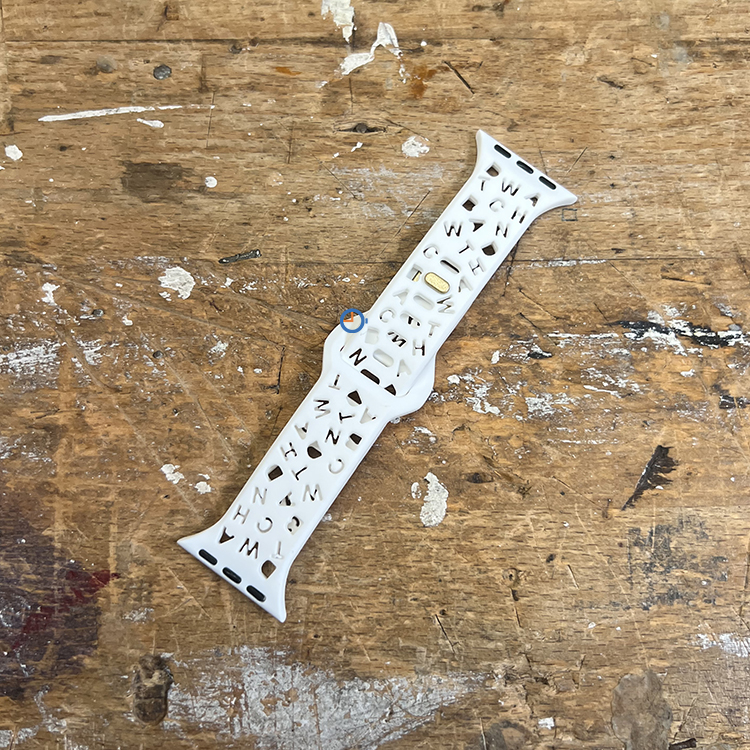 Letter siliconen bandje - Apple Watch 41mm - Wit