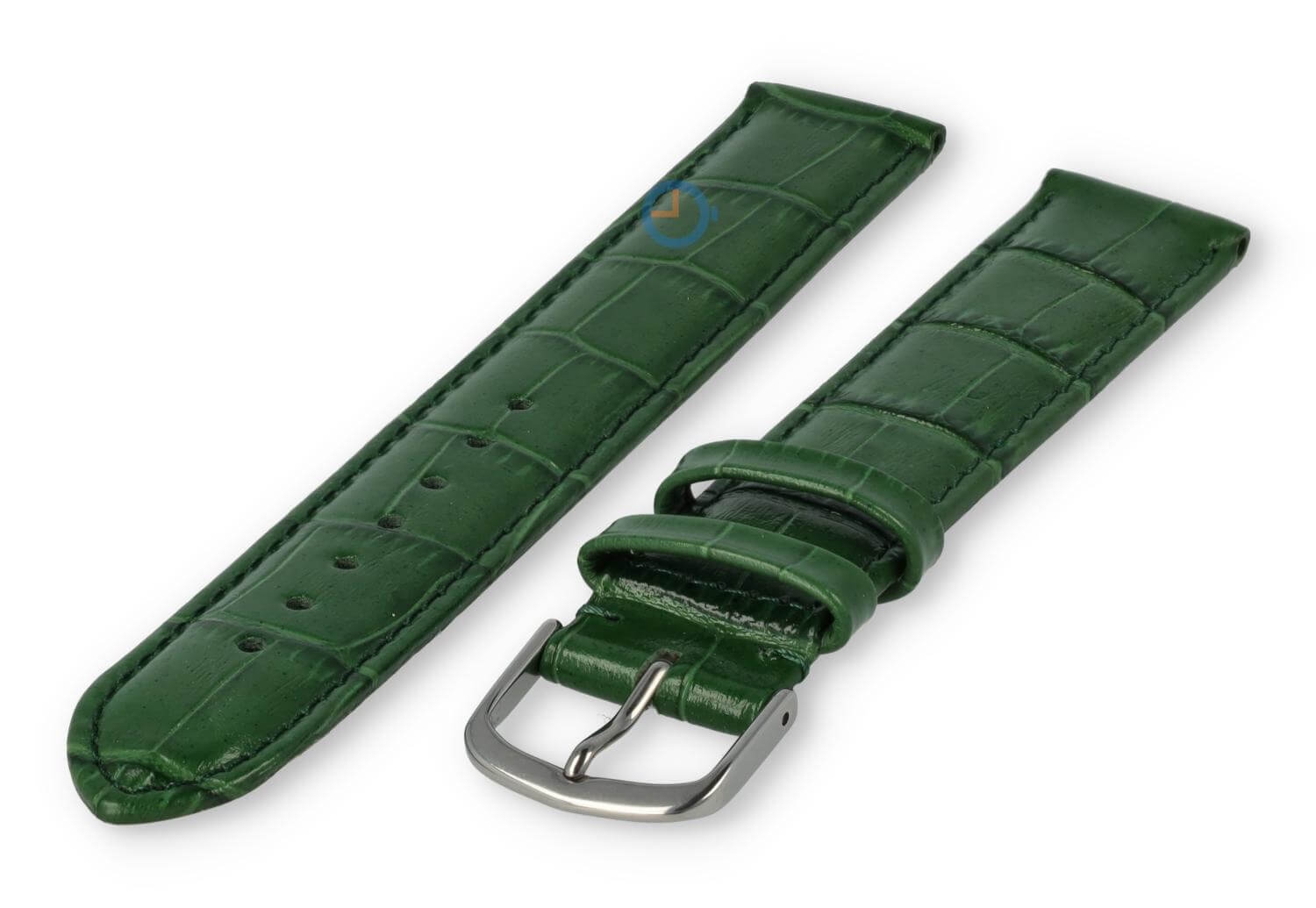 Krokoleder Extra langes Uhrenarmband - 18mm - Jagdgrün