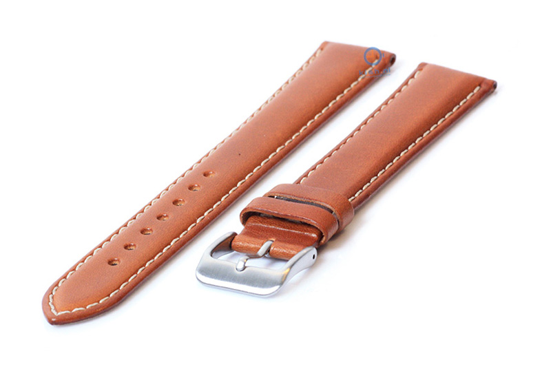 Extra lange Uhrenarmband 20mm hellbraun Leder - XXL