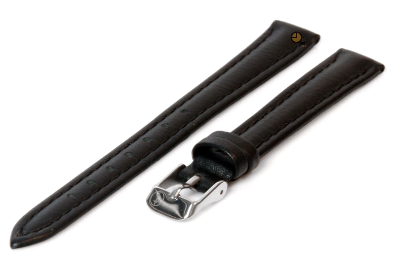 Uhrenarmband 12mm Schwarz Kalbsleder