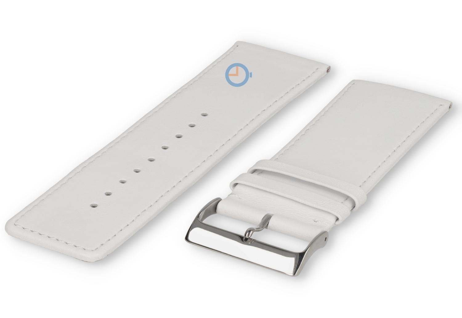 Uhrenarmband Glattleder - 34mm - weiß