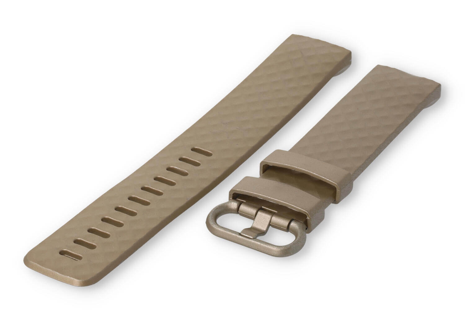 Fitbit Charge 3/4 Uhrenarmband Kautschuk - Metallic Gold (Größe: L)