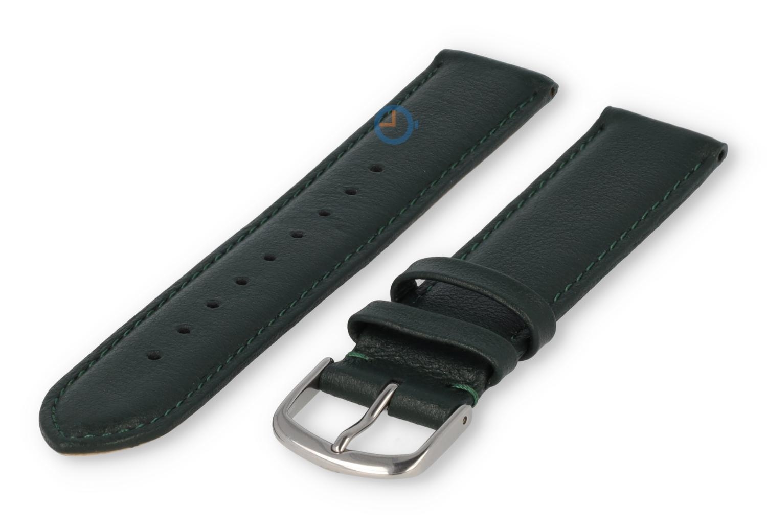 18mm Lederband mit Naht - dunkelgrün