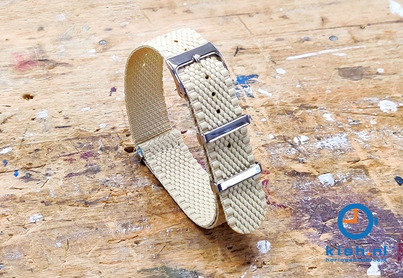 Horlogeband 20mm nylon crème