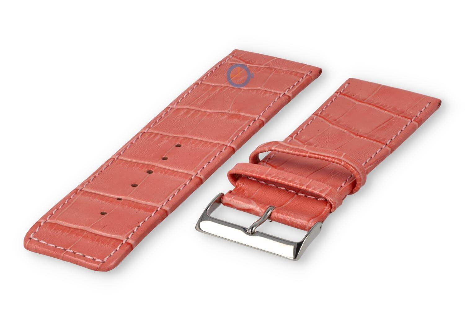 Luxus Kroko Uhrenarmband - 30mm - Lachsrosa