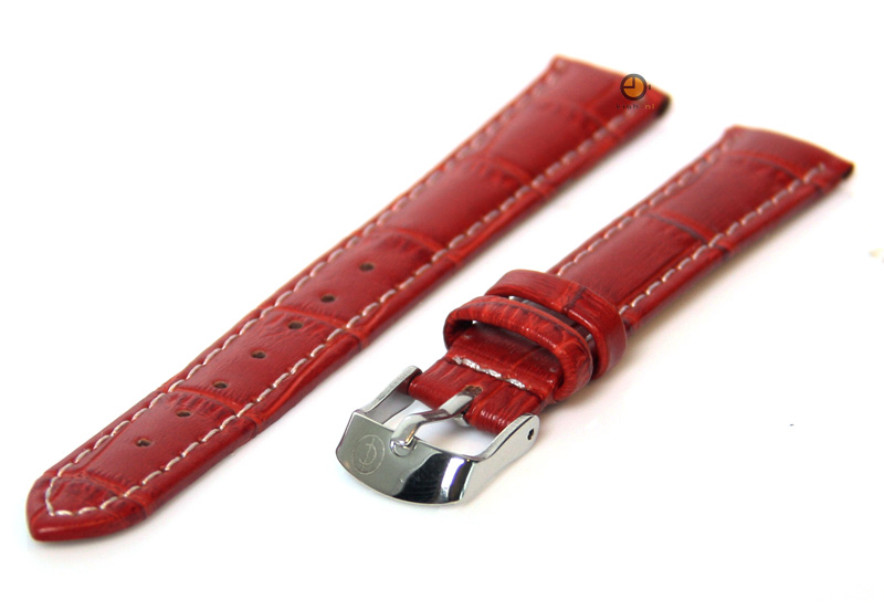 Uhrenarmband 14mm Rostbraun Leder mit Kroko - Druck