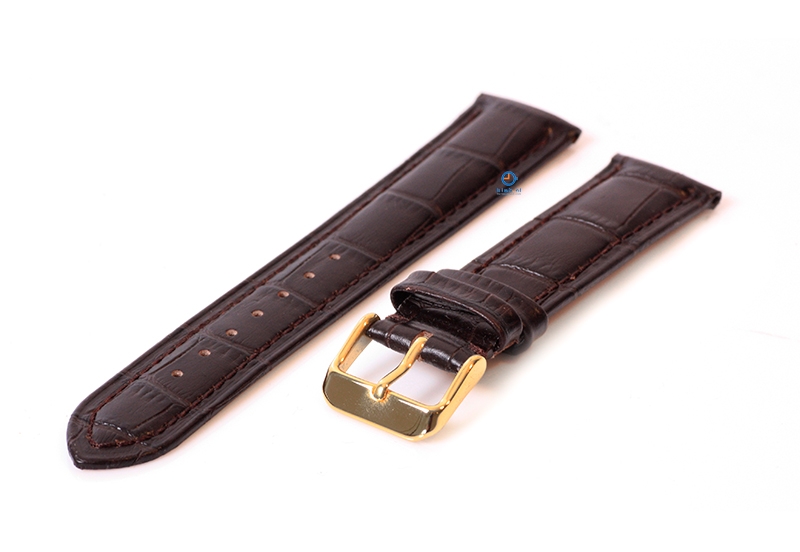 Luxus Festina Uhrenarmband dunkelbraunes Leder - gold - 18mm